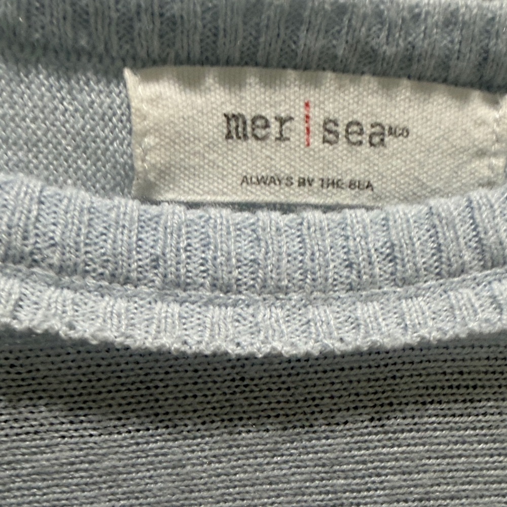 Mer Sea Soft Light Blue Crewneck Oversized Knit Sweater - Picture 14 of 14